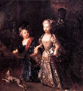 antoine pesne Frederick the Great as a child with his sister Wilhelmine Germany oil painting artist